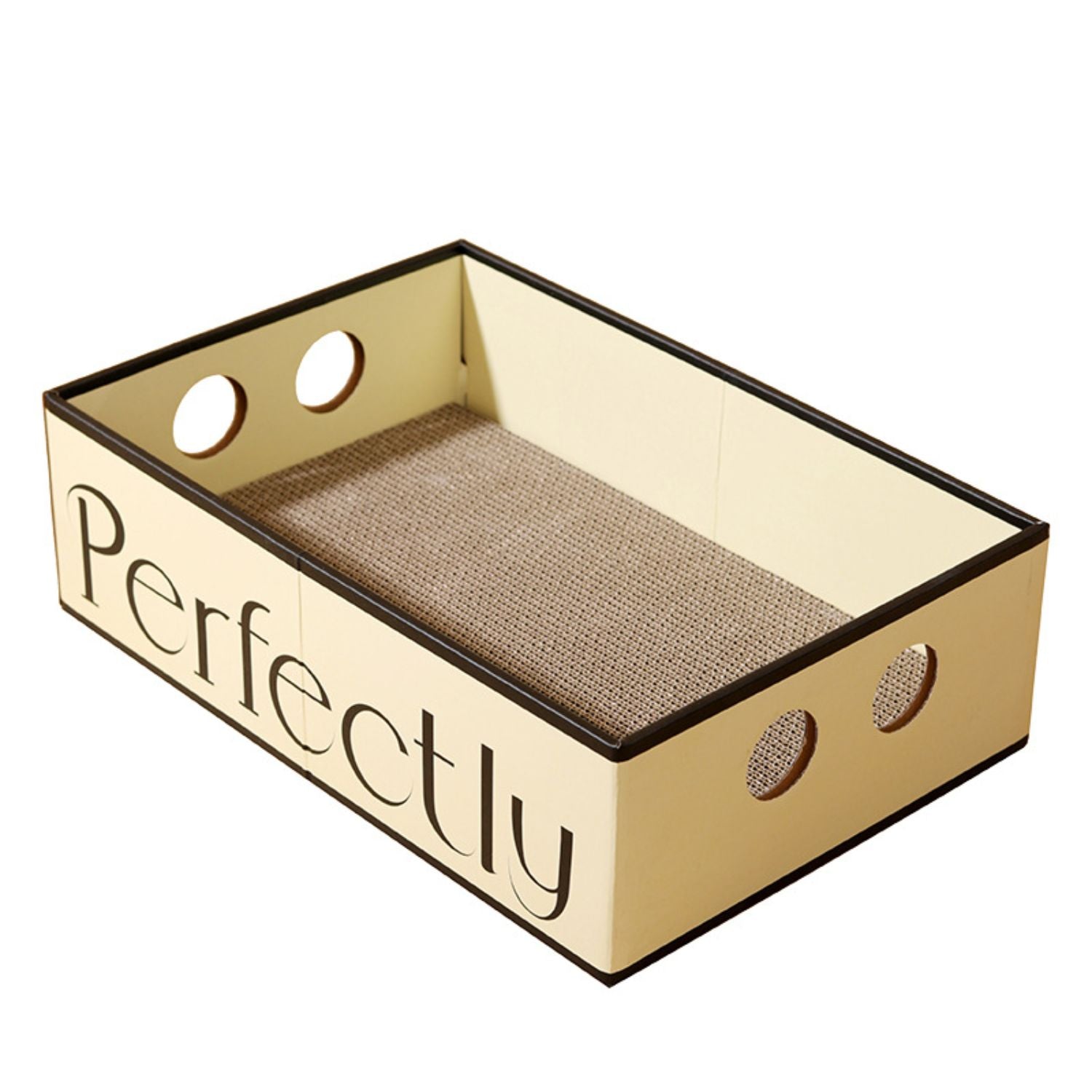 kattenbed en krabpaal voor gelukkige kat